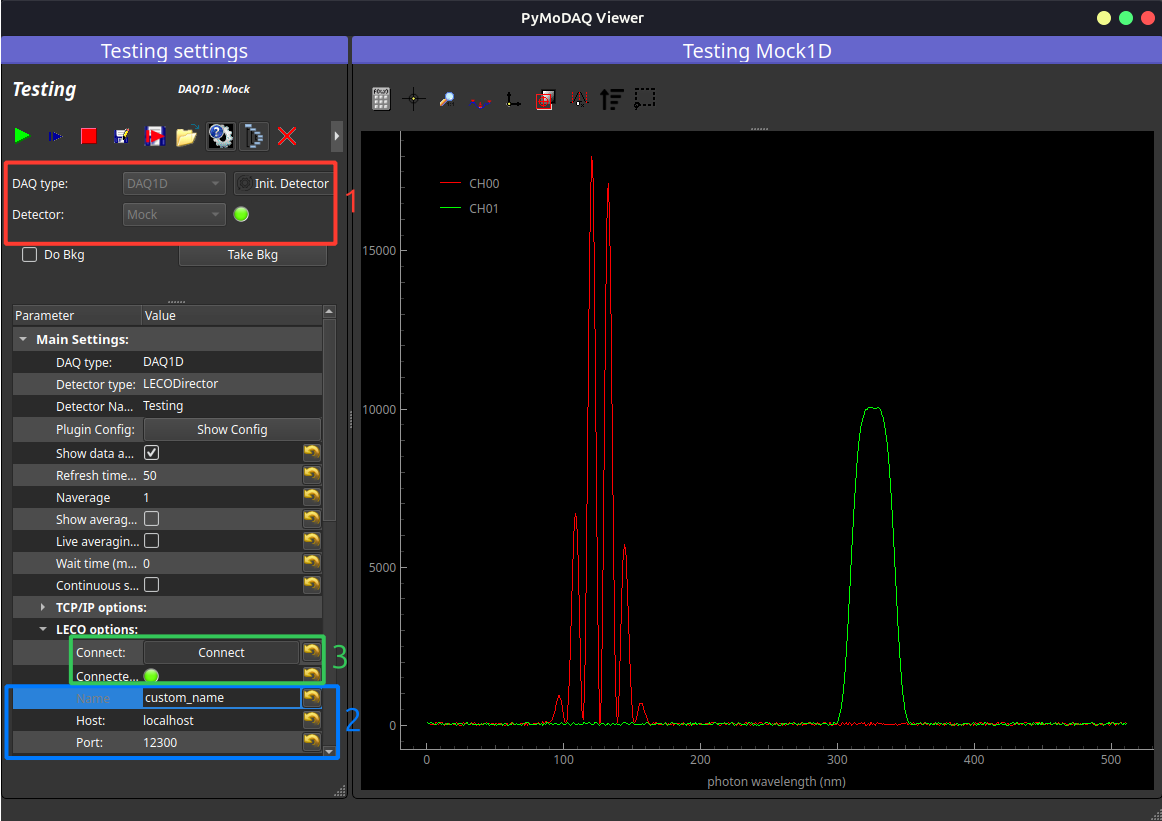 Mock plugin as a LECO Actor in a DAQ_Viewer